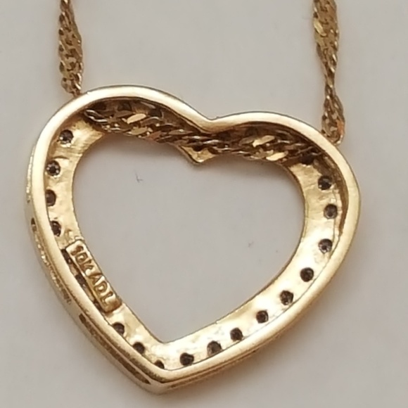 Estate Vintage 10k gold .50ct diamond pendant - Picture 5 of 6